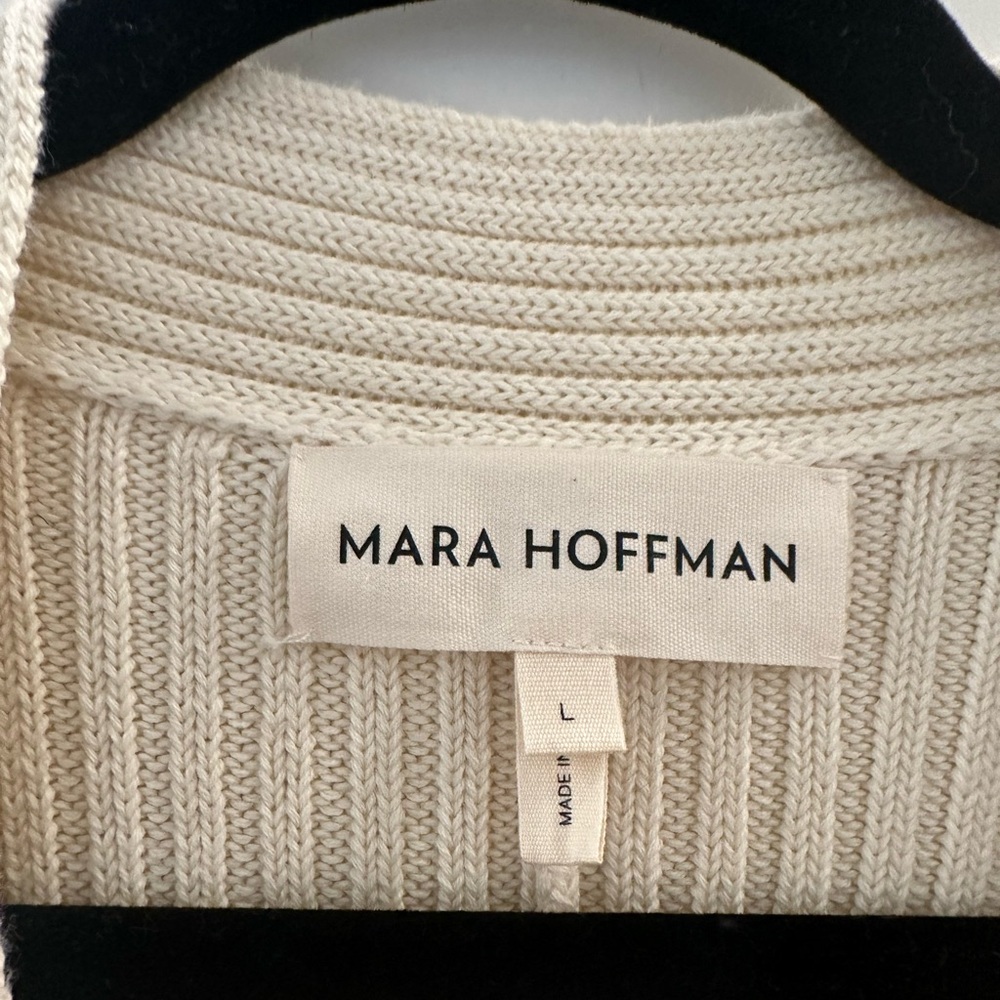 Mara Hoffman Samira Sweater Dress Sz Large Ivory Organic Cotton Stretch Rib Knit - Picture 10 of 11